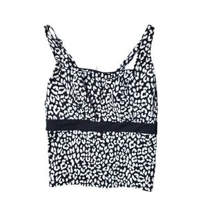 Lands End Tankini Swim Top 20 Womens Plus Size Padded Underwired Black White